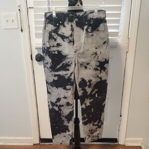 Elan Black and Gray Tie-Dye Lightly Distressed Women's Jeans